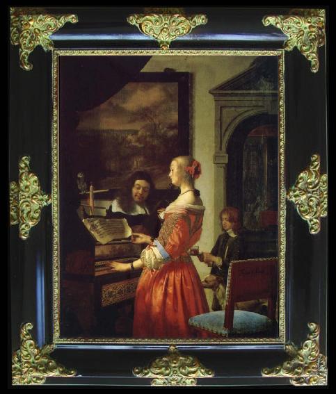 framed  Frans van mieris the elder The Duet, Ta119